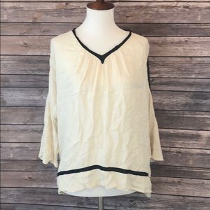 Anthropology Ro&de size small tan blouse 3/4 sleev